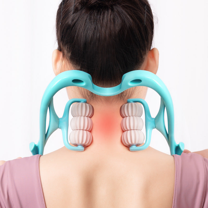 Neck Massager, Neck Massager Roller, Neck Roller, Neck and Shoulder Handheld Massager with 6 Balls Massage Point