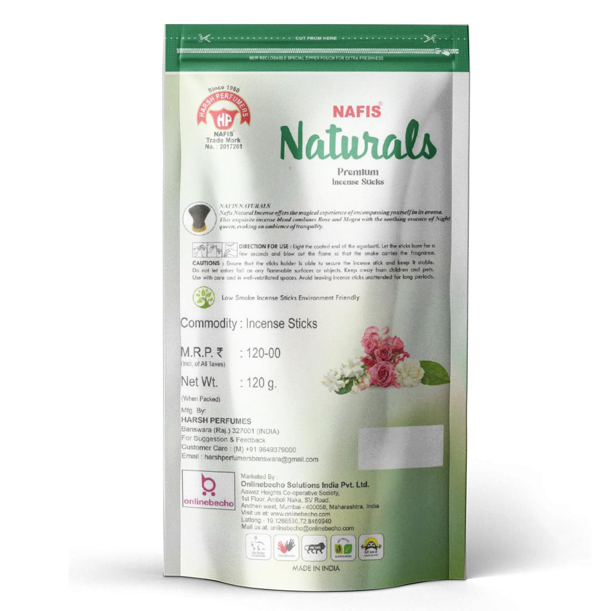 Nafis Incense Sticks Agarbatti Long Lasting Exotic Fragrance of Lily