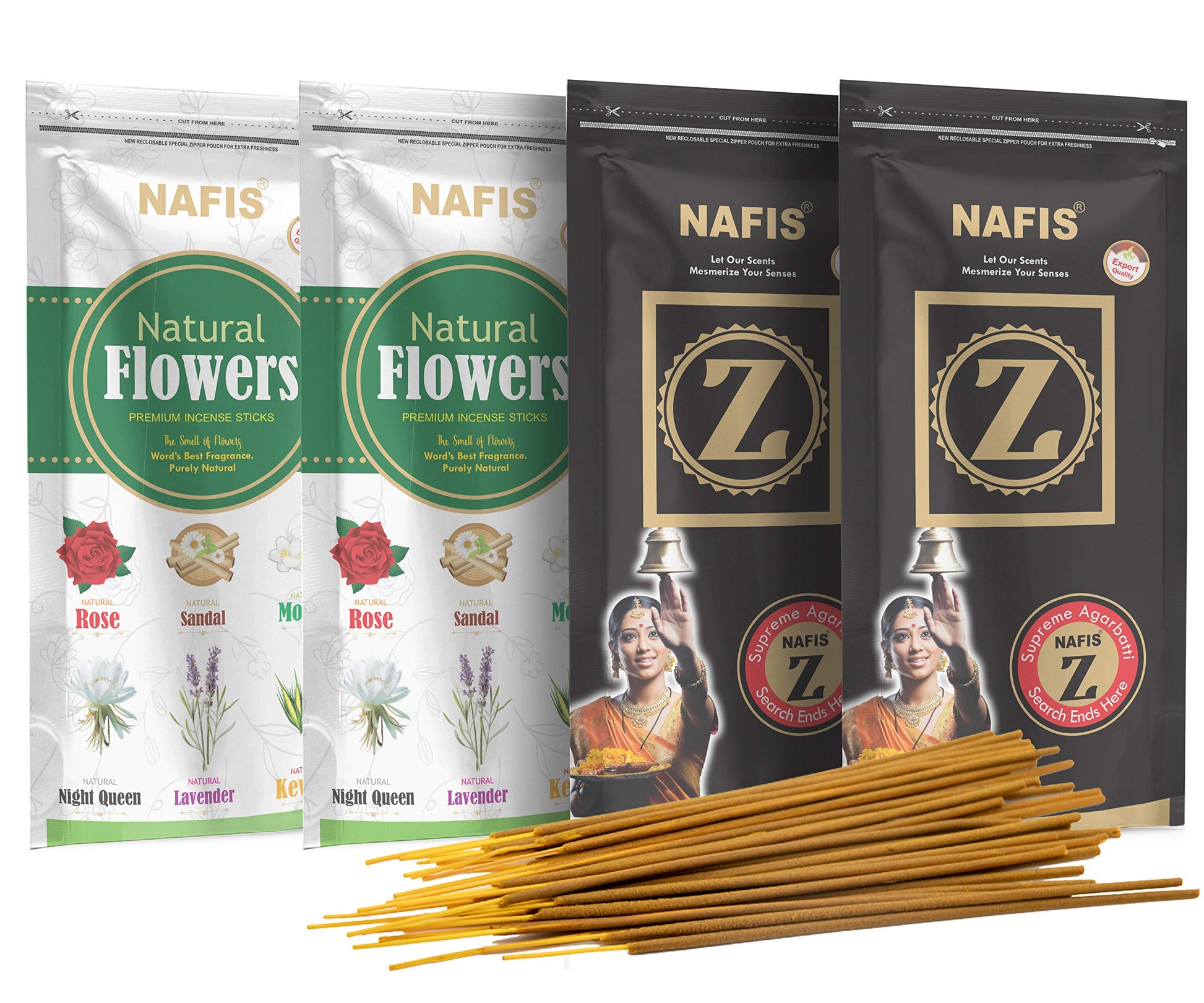 Nafis Natural Incense Stick Agarbatti Long Lasting Combo Fragrance