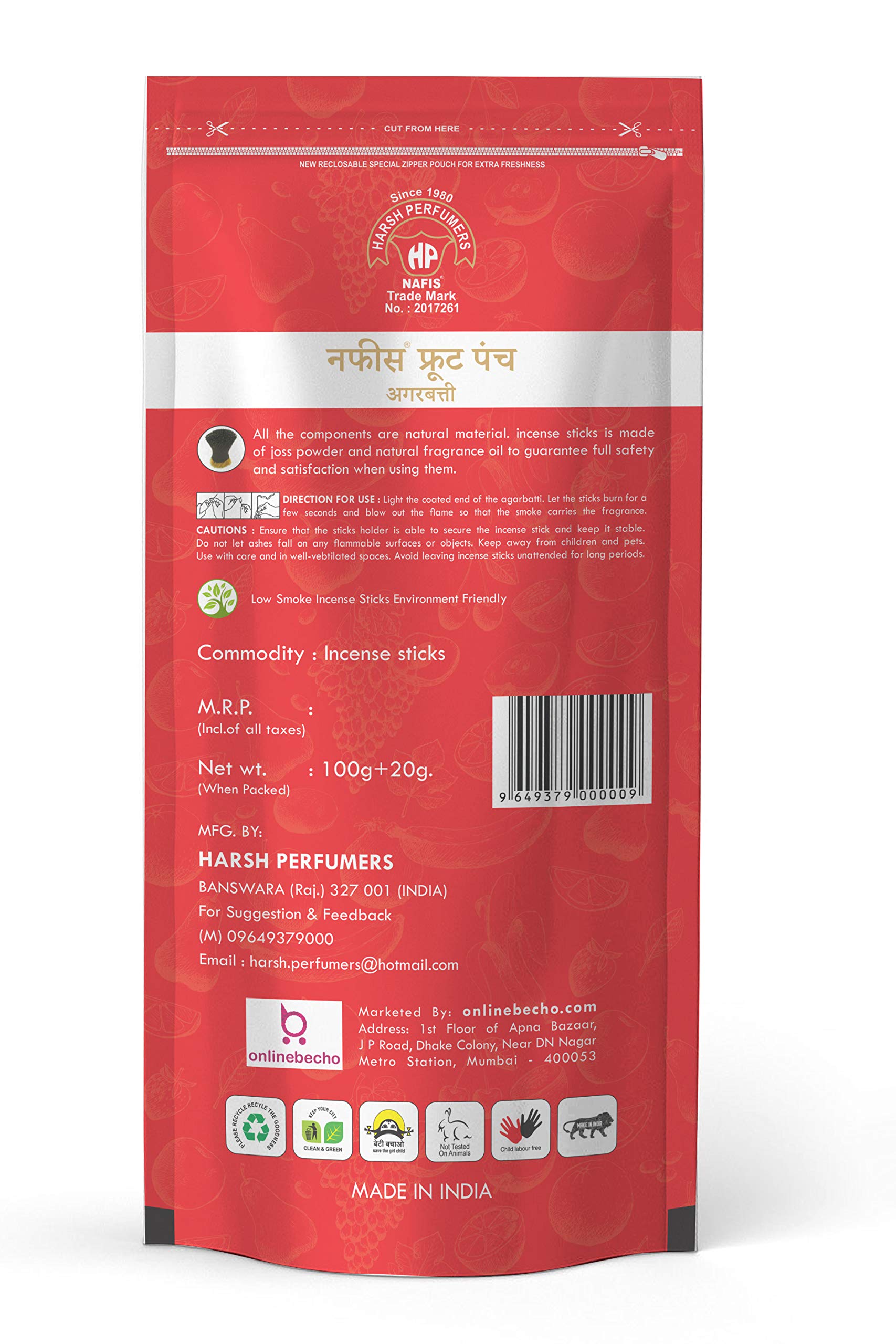 Nafis Natural Incense Stick Agarbatti Long Lasting Combo Fragrance