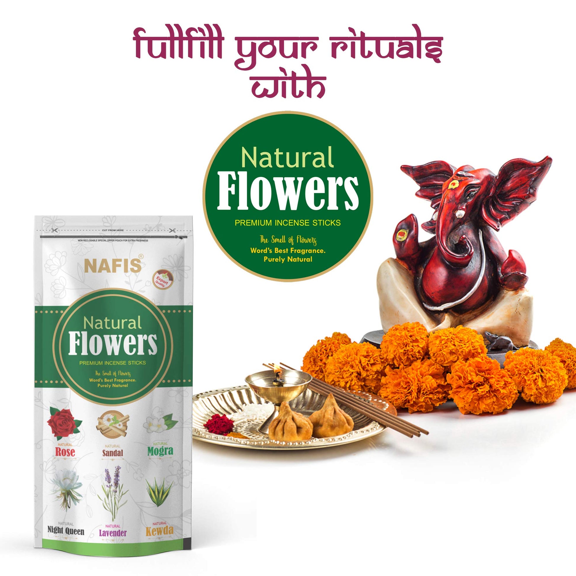 Nafis Natural Incense Stick Agarbatti Long Lasting Combo Fragrance