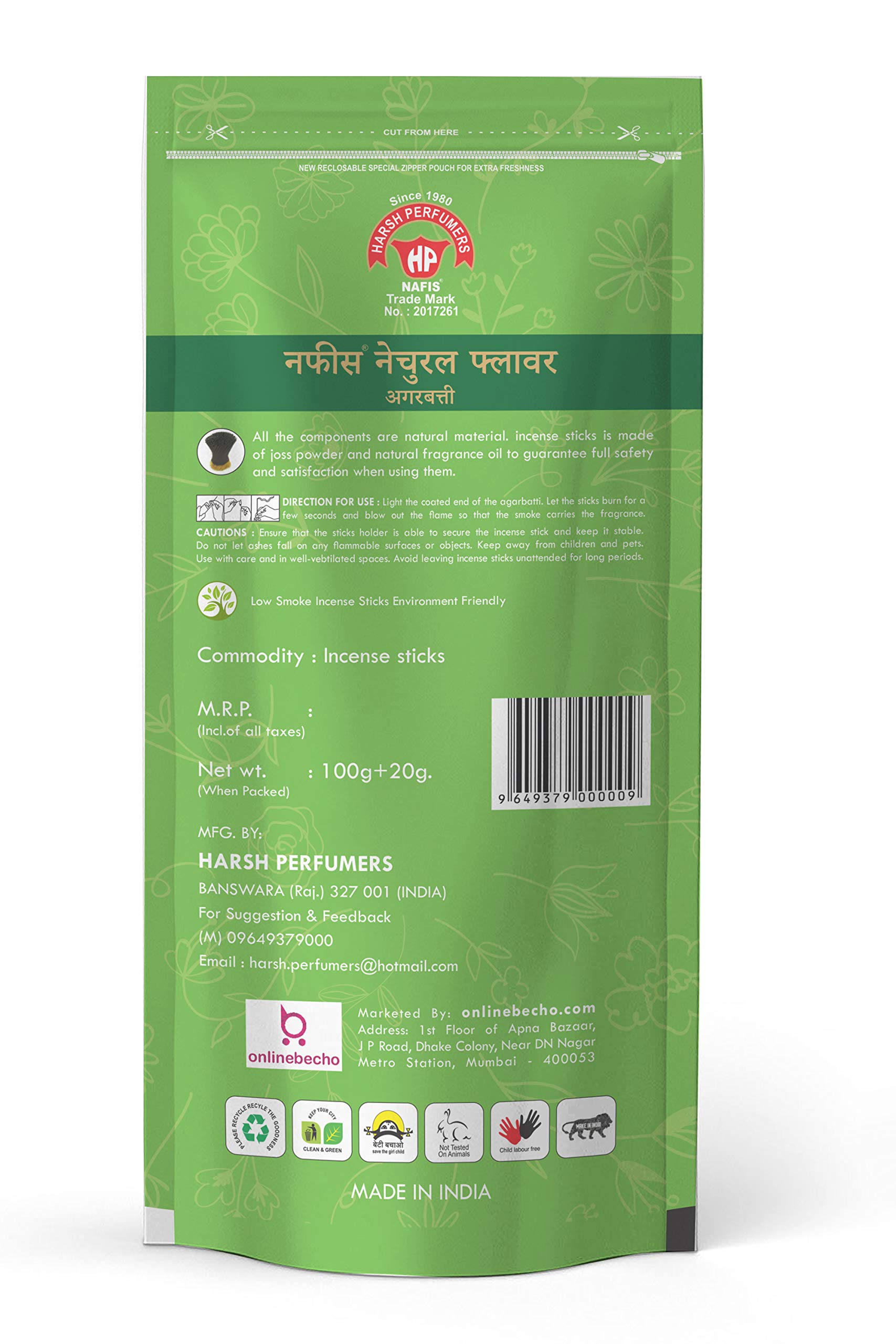 Nafis Natural Incense Stick Agarbatti Long Lasting Combo Fragrance