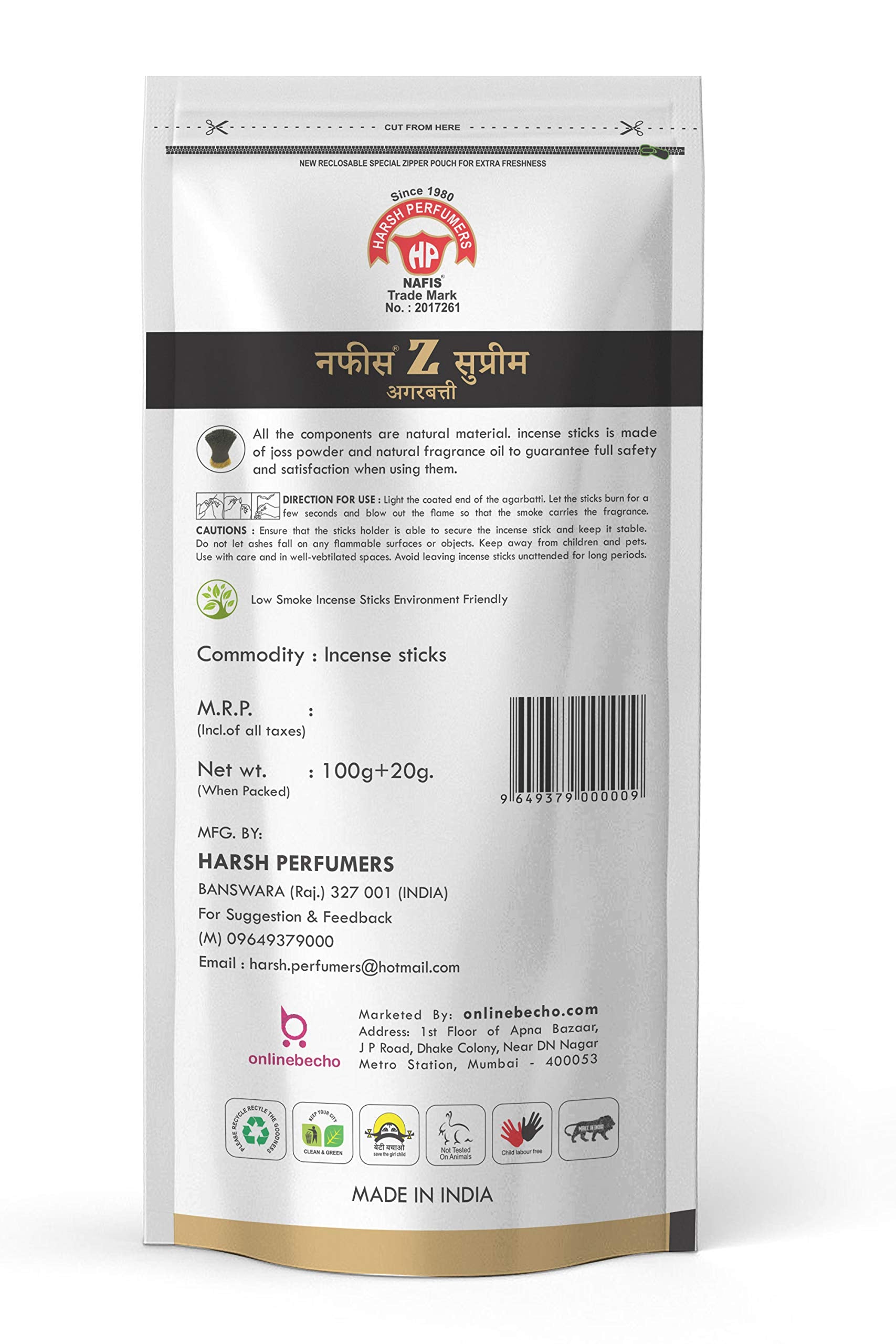 Nafis Natural Incense Stick Agarbatti Long Lasting Combo Fragrance