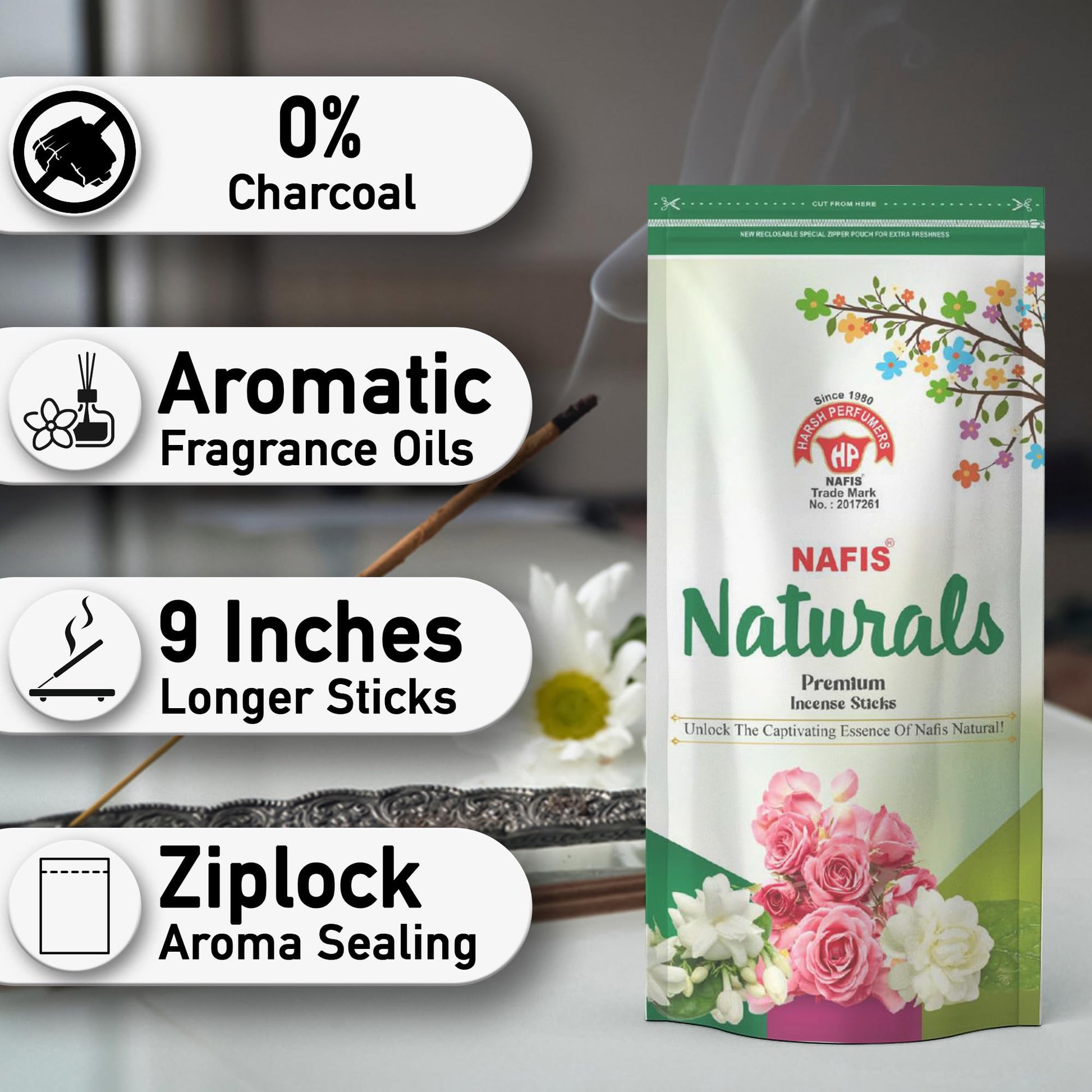 Nafis Incense Sticks Agarbatti Long Lasting Exotic Fragrance of Lily