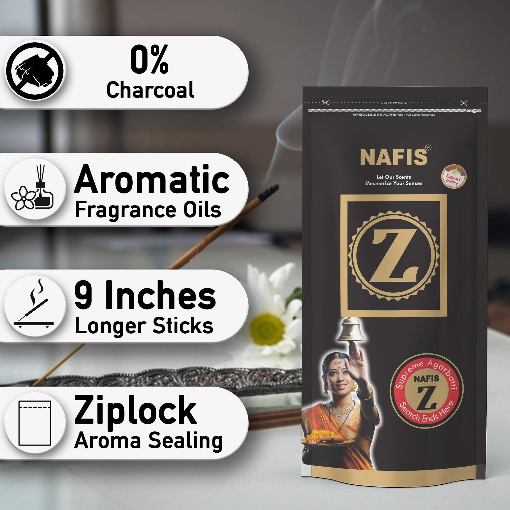 Nafis Natural Incense Stick Agarbatti Long Lasting Combo Fragrance