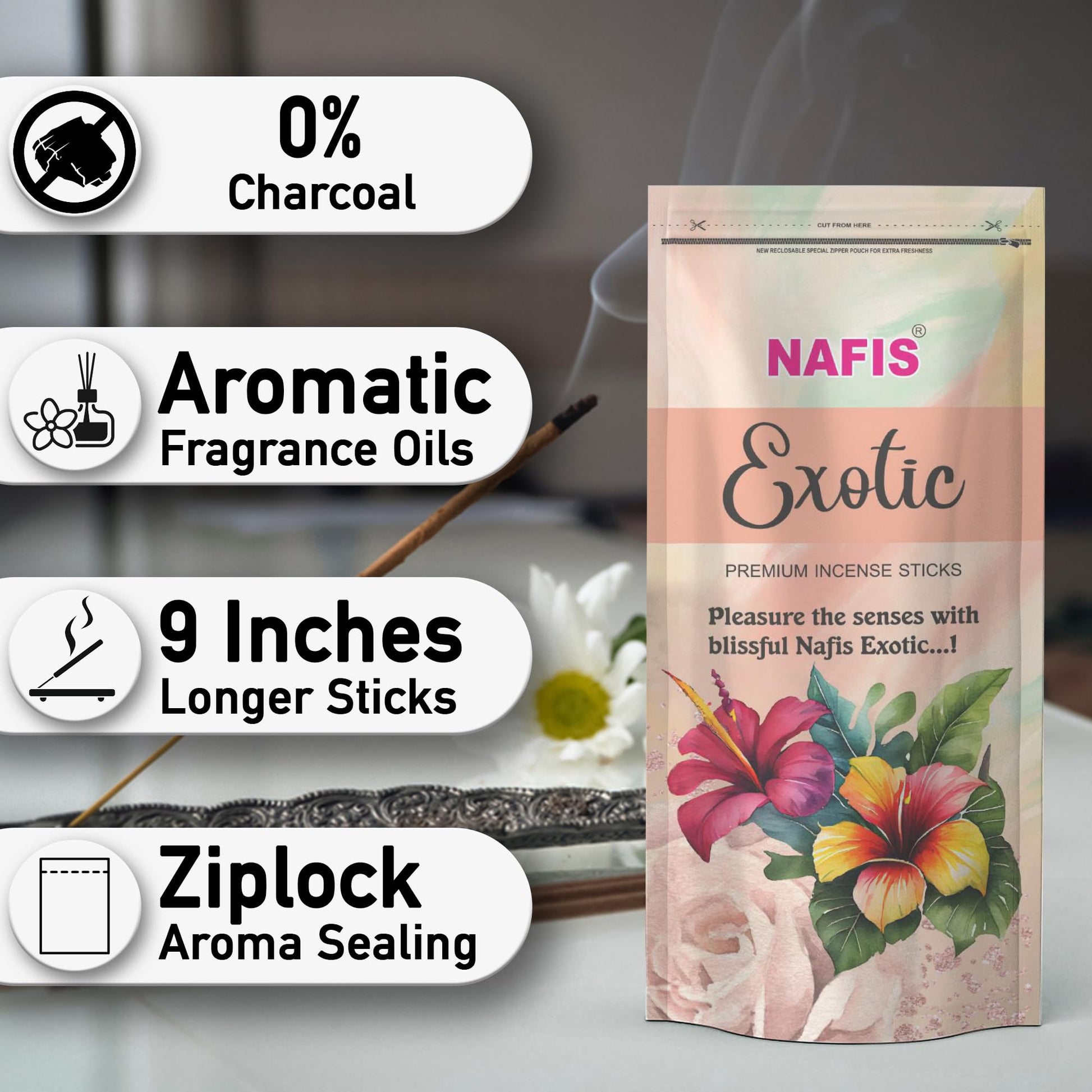 Nafis Incense Sticks Agarbatti Long Lasting Exotic Fragrance of Lily