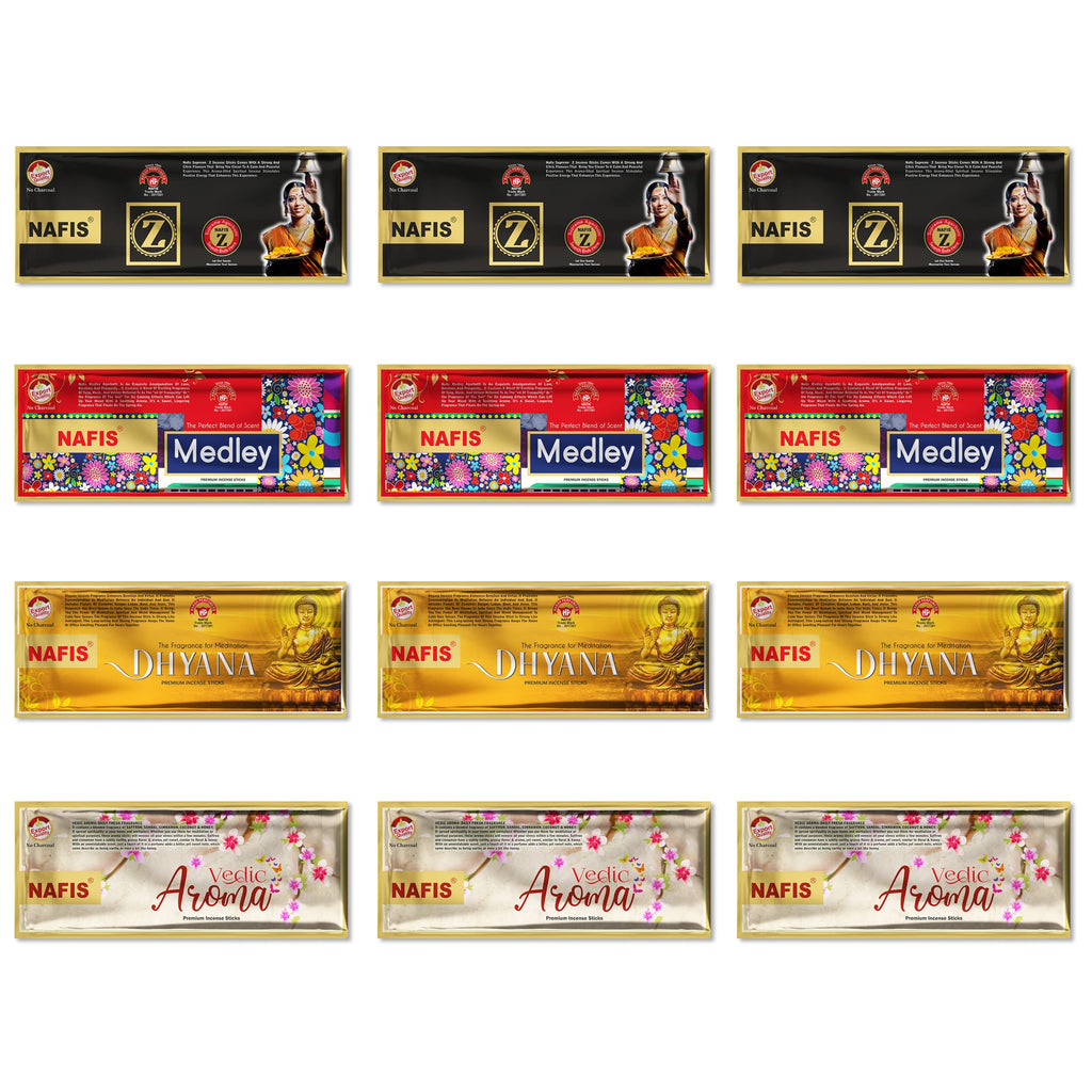 Nafis Natural Incense Stick Agarbatti Long Lasting 4 in 1 Fragrance