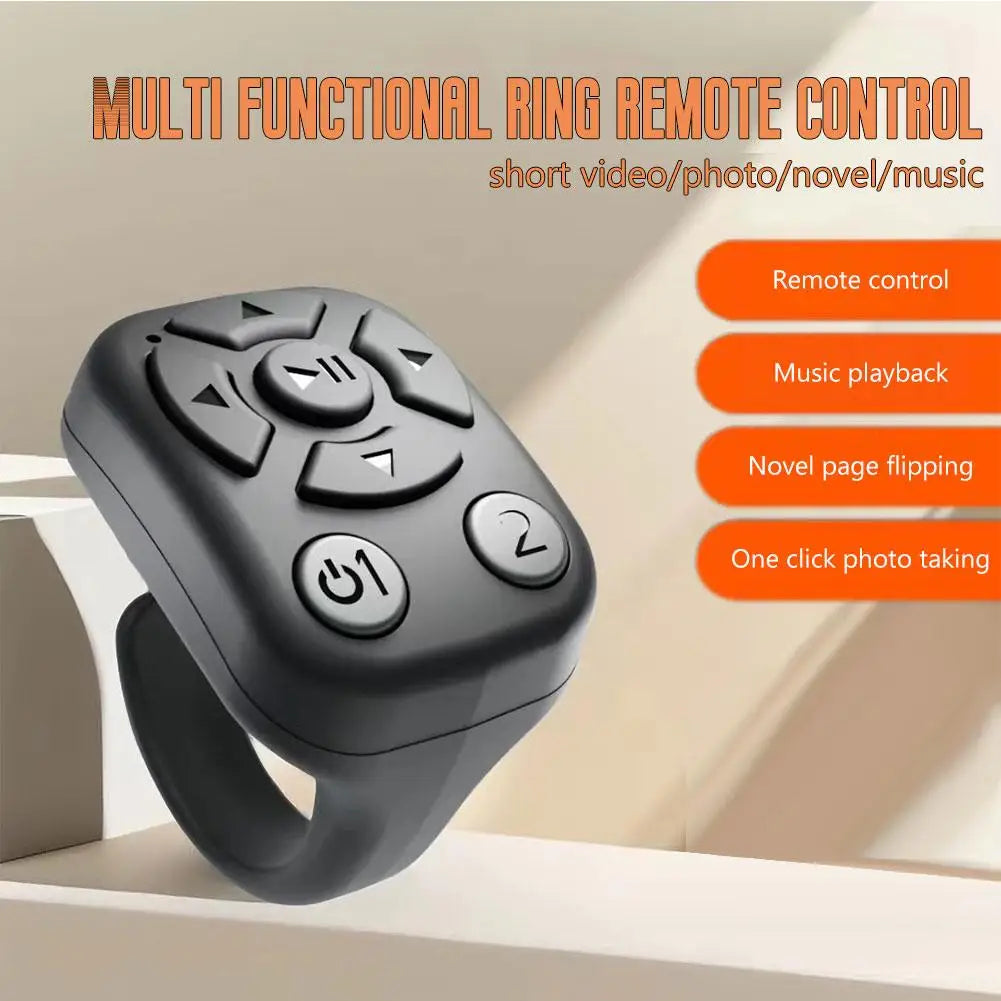 Remote Control Ring Gadget,2025 Bluetooth Tiktok Flipping Selfie Fingertip