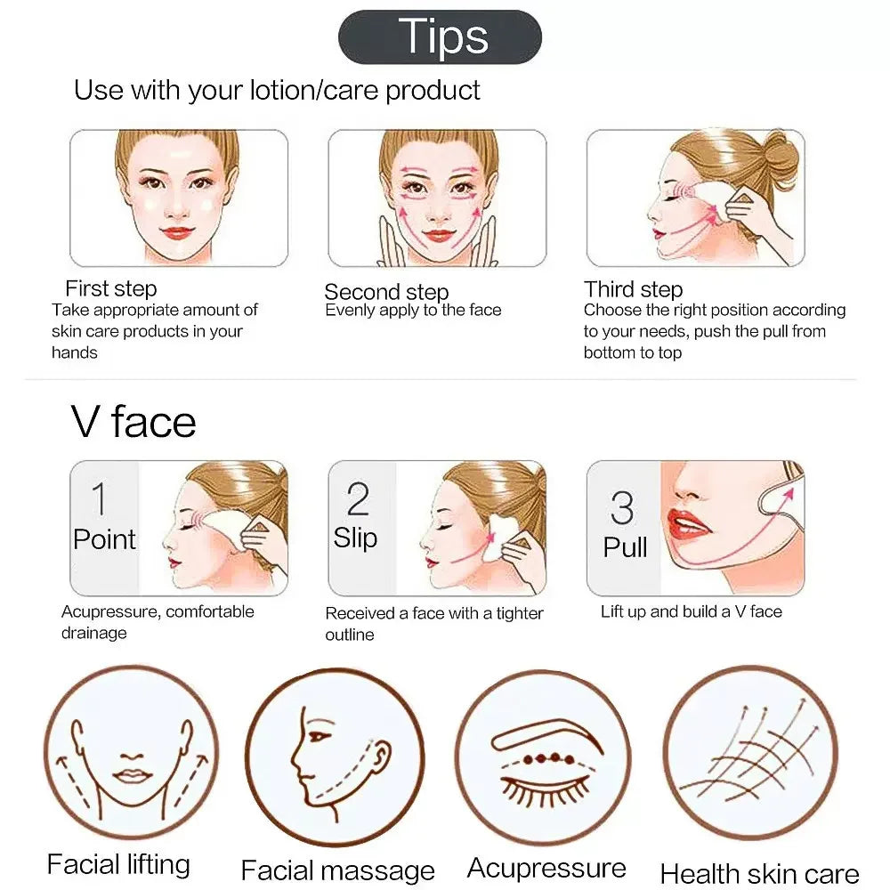 3pcs Set Resin Roller Massager for Face Body Gua Sha Face Care Beauty Health