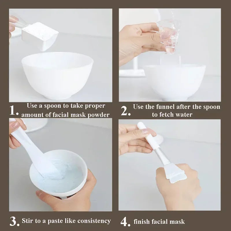 Facial Brush Mask Bowl Spoon Set Mask Brush Bar DIY Beauty Tools Mixing Tools