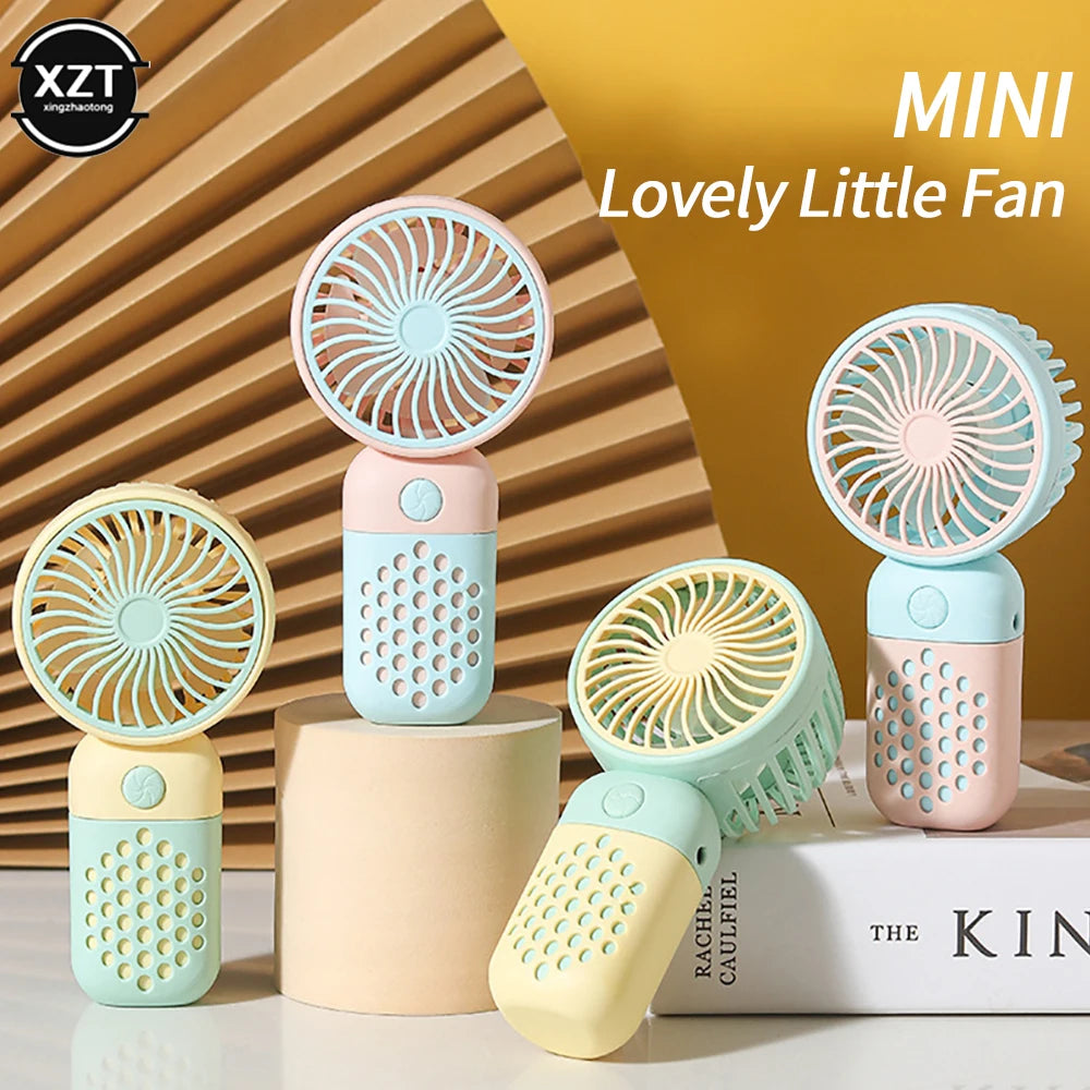 Handheld Mini Fans USB Rechargeable Small Electric Fan Student Pocket Portable