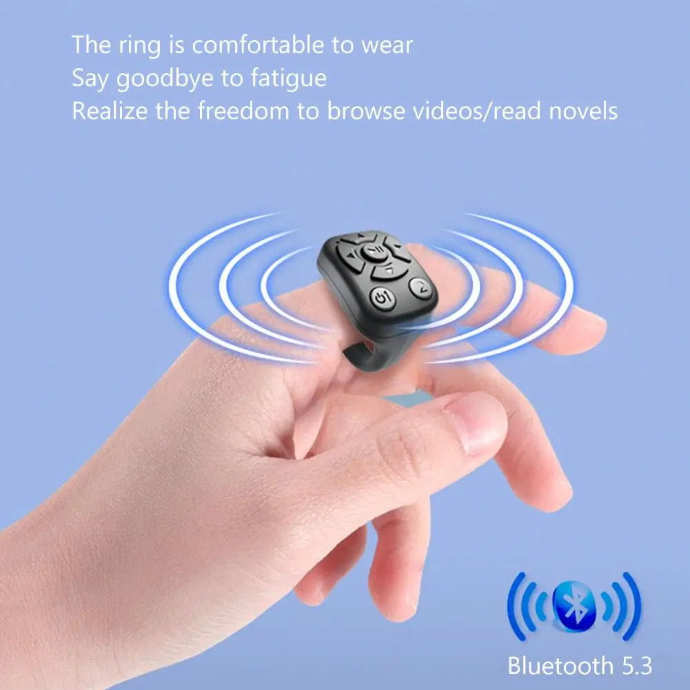 Remote Control Ring Gadget,2025 Bluetooth Tiktok Flipping Selfie Fingertip