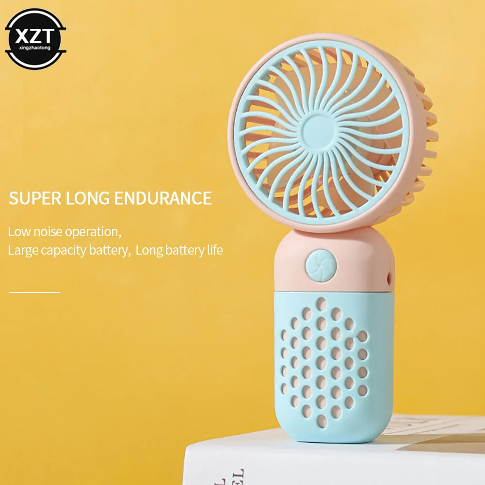 Handheld Mini Fans USB Rechargeable Small Electric Fan Student Pocket Portable