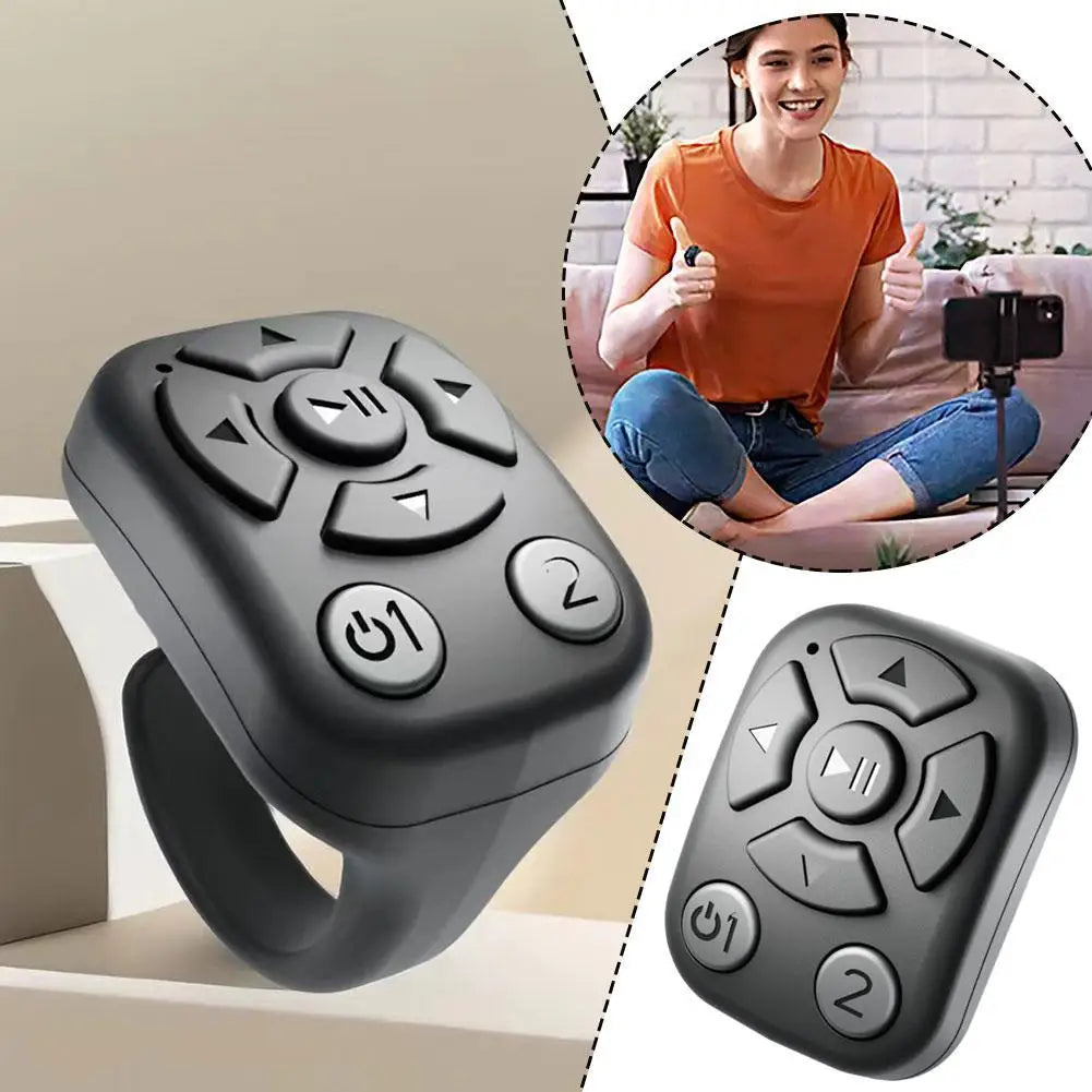 Remote Control Ring Gadget,2025 Bluetooth Tiktok Flipping Selfie Fingertip