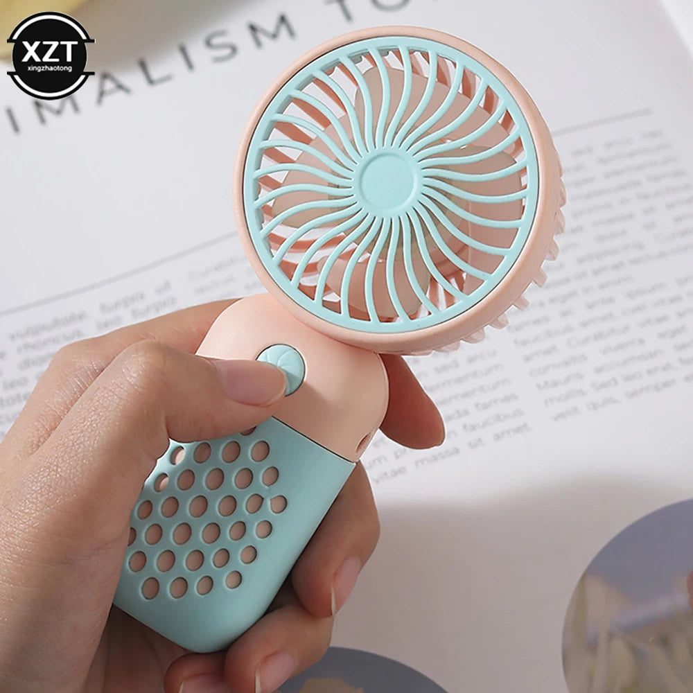 Handheld Mini Fans USB Rechargeable Small Electric Fan Student Pocket Portable