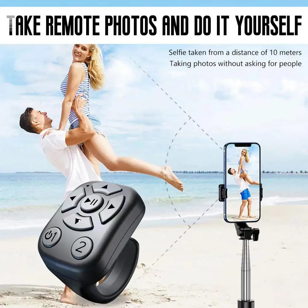 Remote Control Ring Gadget,2025 Bluetooth Tiktok Flipping Selfie Fingertip